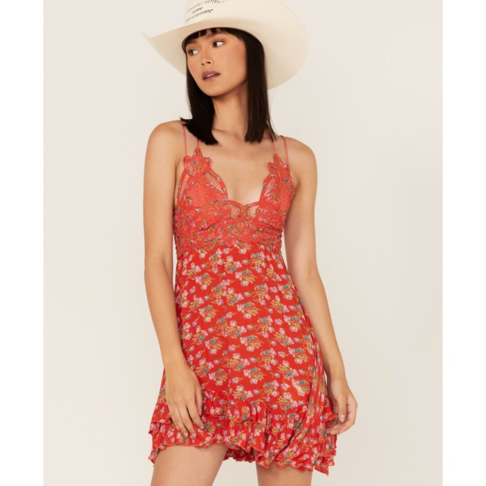 NWT Free People Adella Floral Slip Dress